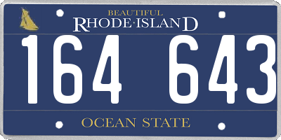 RI license plate 164643