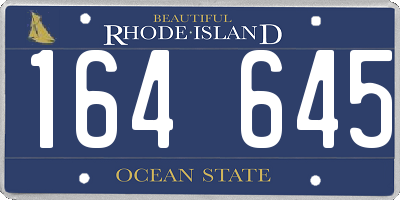 RI license plate 164645