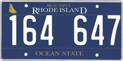 RI license plate 164647