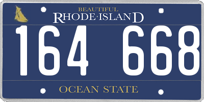 RI license plate 164668