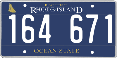 RI license plate 164671