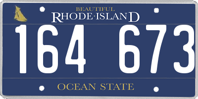 RI license plate 164673
