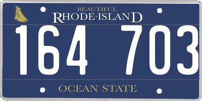 RI license plate 164703