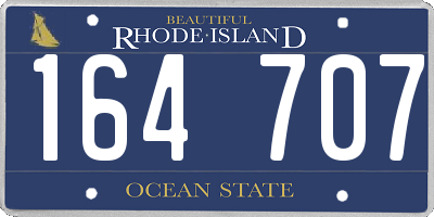 RI license plate 164707