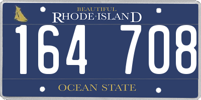 RI license plate 164708