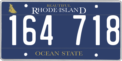RI license plate 164718