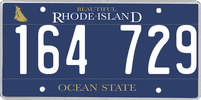 RI license plate 164729