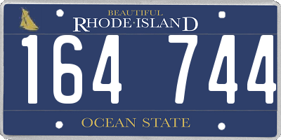 RI license plate 164744