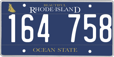 RI license plate 164758