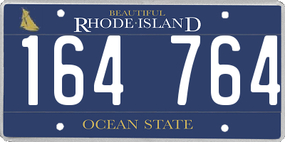 RI license plate 164764