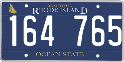 RI license plate 164765