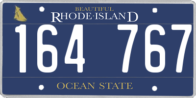 RI license plate 164767