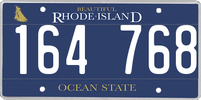 RI license plate 164768