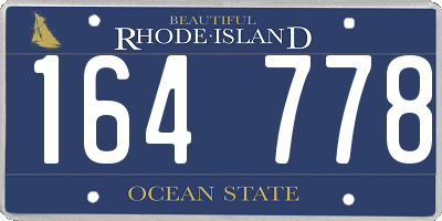 RI license plate 164778