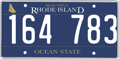 RI license plate 164783