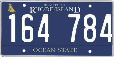 RI license plate 164784
