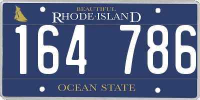 RI license plate 164786