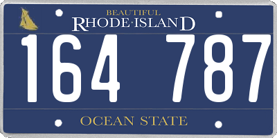 RI license plate 164787
