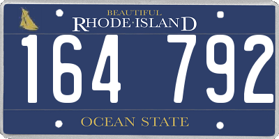 RI license plate 164792
