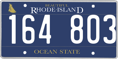 RI license plate 164803
