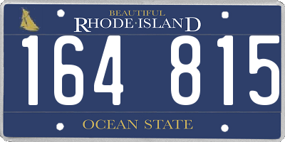 RI license plate 164815