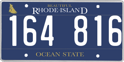 RI license plate 164816