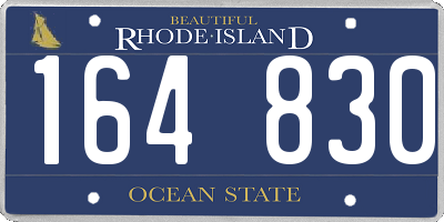 RI license plate 164830