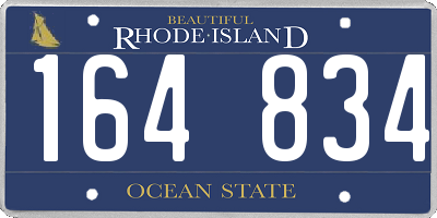 RI license plate 164834