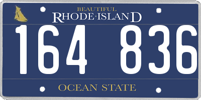 RI license plate 164836