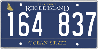 RI license plate 164837