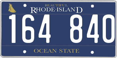 RI license plate 164840