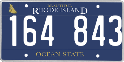 RI license plate 164843