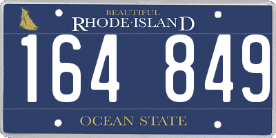 RI license plate 164849