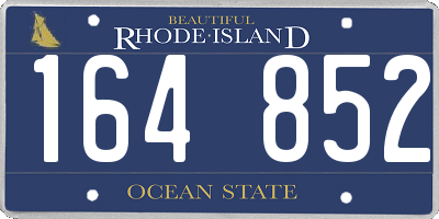 RI license plate 164852