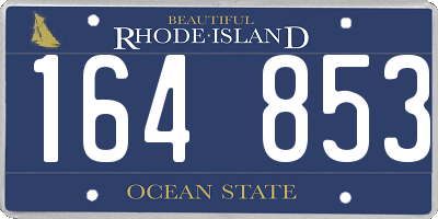 RI license plate 164853