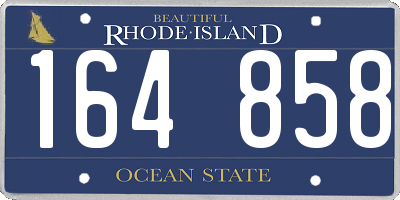 RI license plate 164858