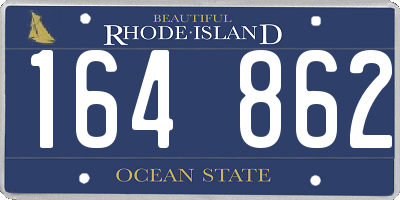RI license plate 164862