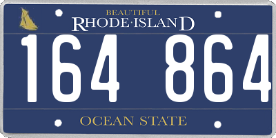 RI license plate 164864