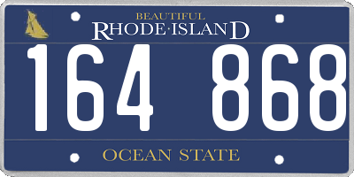 RI license plate 164868