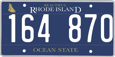 RI license plate 164870