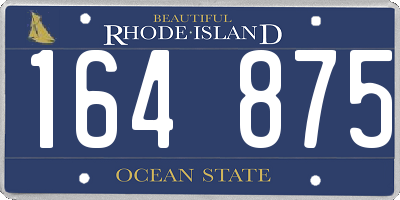 RI license plate 164875