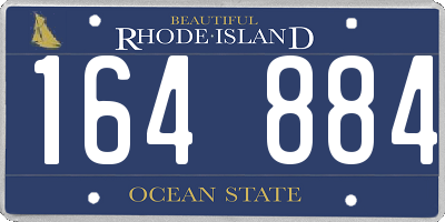 RI license plate 164884