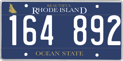 RI license plate 164892