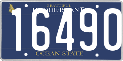 RI license plate 16490