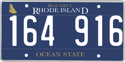 RI license plate 164916