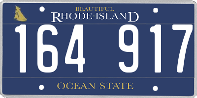 RI license plate 164917