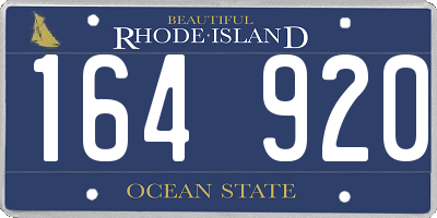 RI license plate 164920