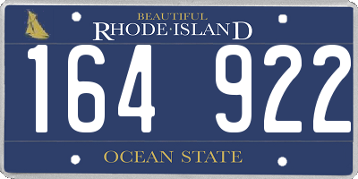 RI license plate 164922