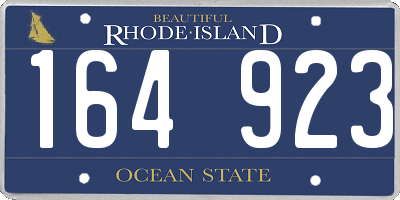 RI license plate 164923