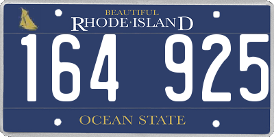 RI license plate 164925